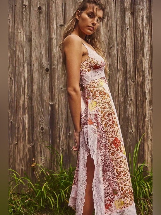 Free People Dresses & Skirts - Free People Intimates Right Now Midi Slip Dress Blush Combo Size Small